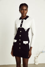 Perrine krep mini elbise