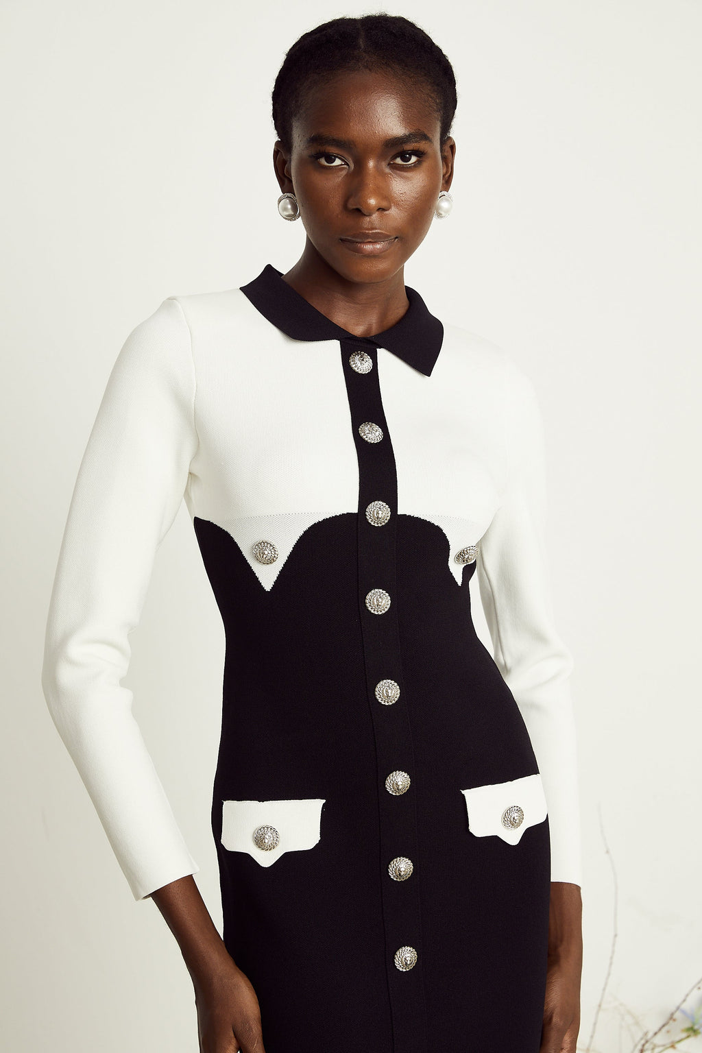 Perrine krep mini elbise