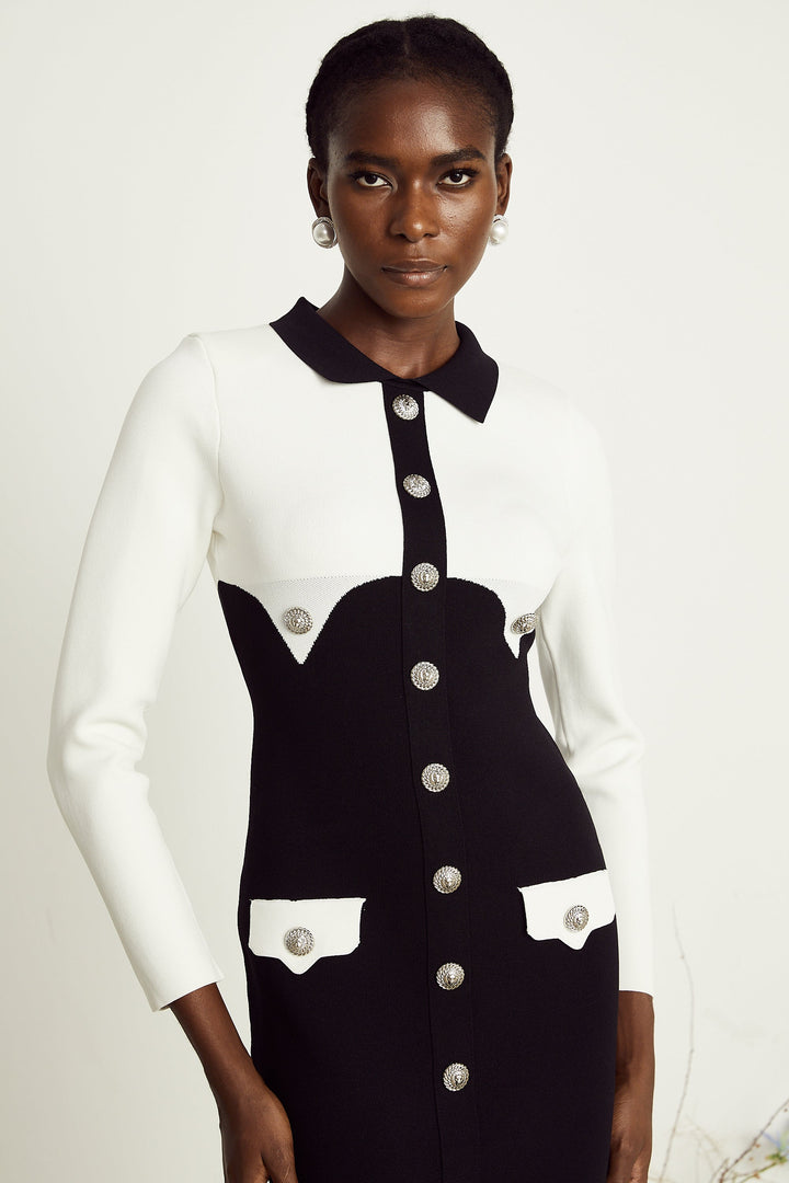 Perrine krep mini elbise