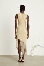 Sophie asimetrik midi elbise