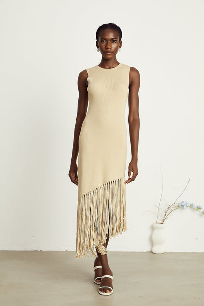 Sophie asimetrik midi elbise