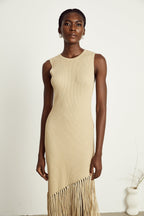 Sophie asimetrik midi elbise