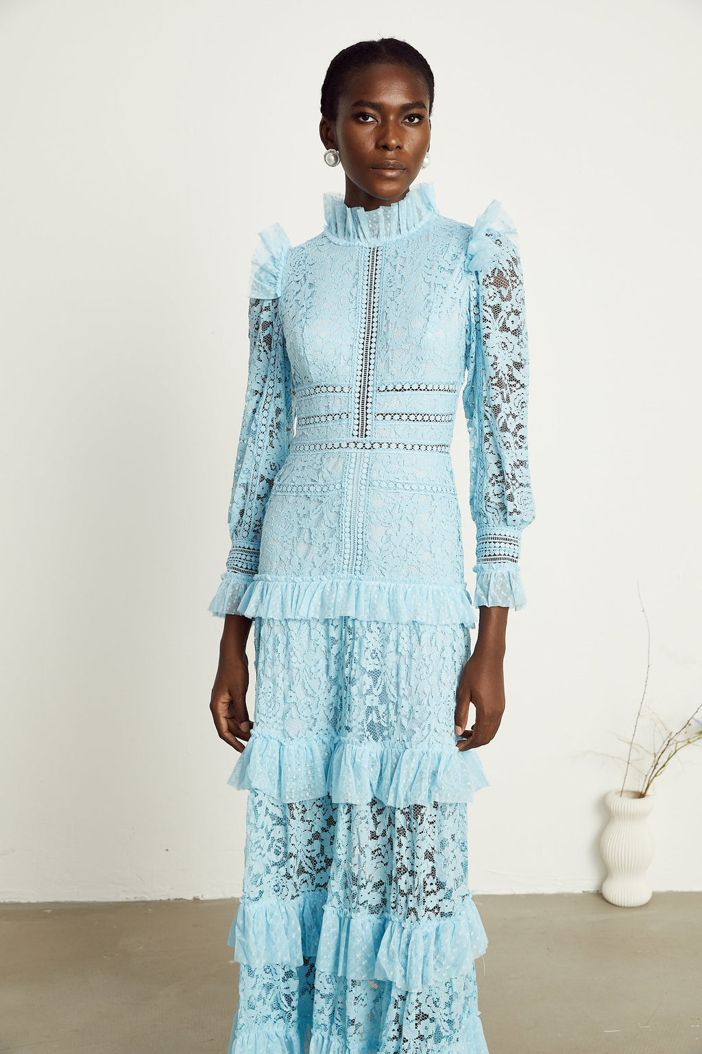 Sabine dantel maksi elbise