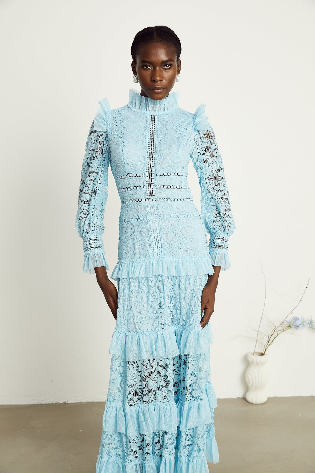 Sabine dantel maksi elbise