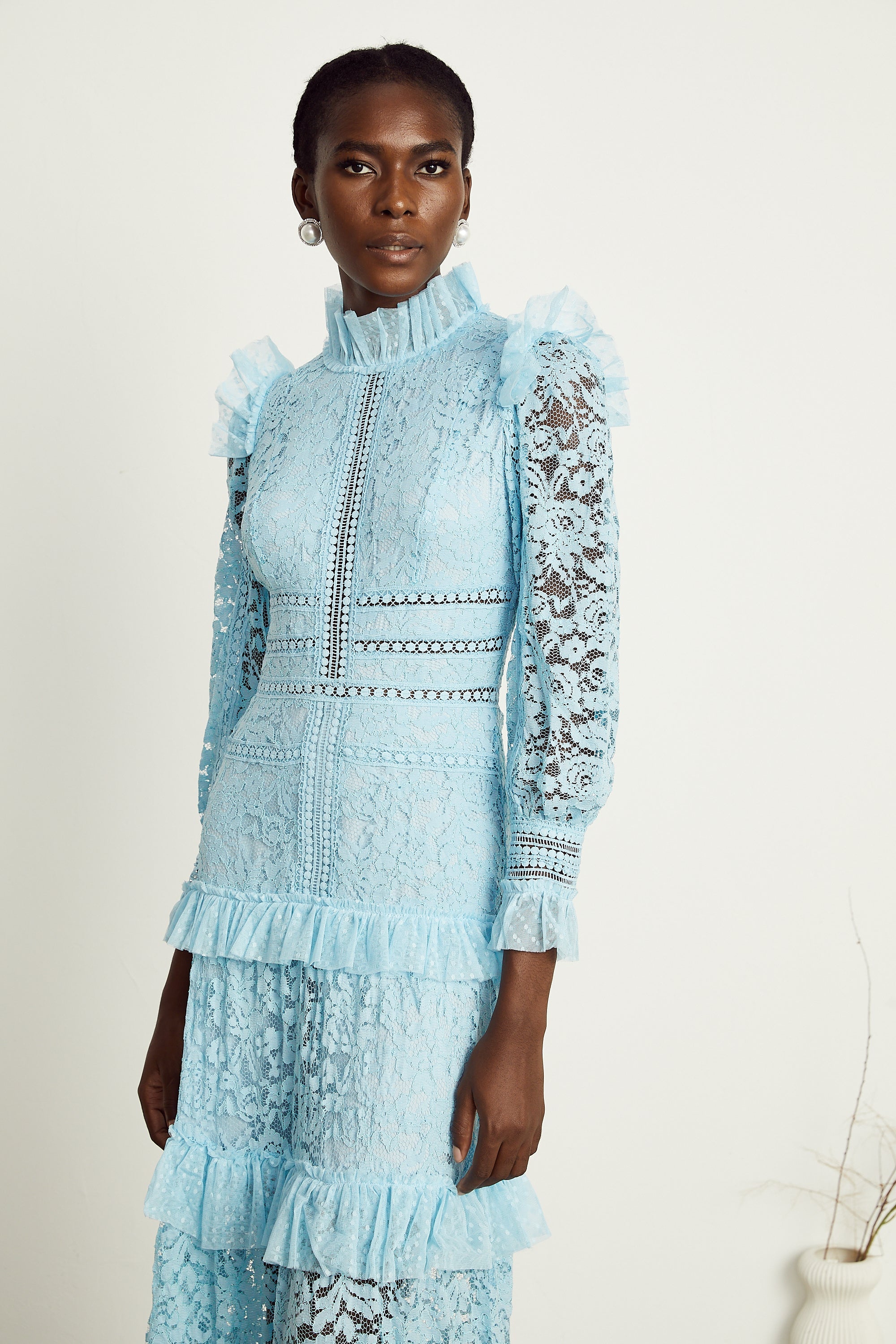 Sabine dantel maksi elbise