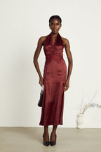 Chloé dantel midi elbise