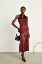 Chloé dantel midi elbise