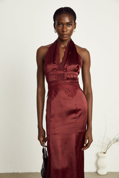 Chloé dantel midi elbise