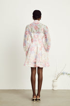 Éliane çiçek kloş mini elbise