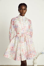 Éliane çiçek kloş mini elbise