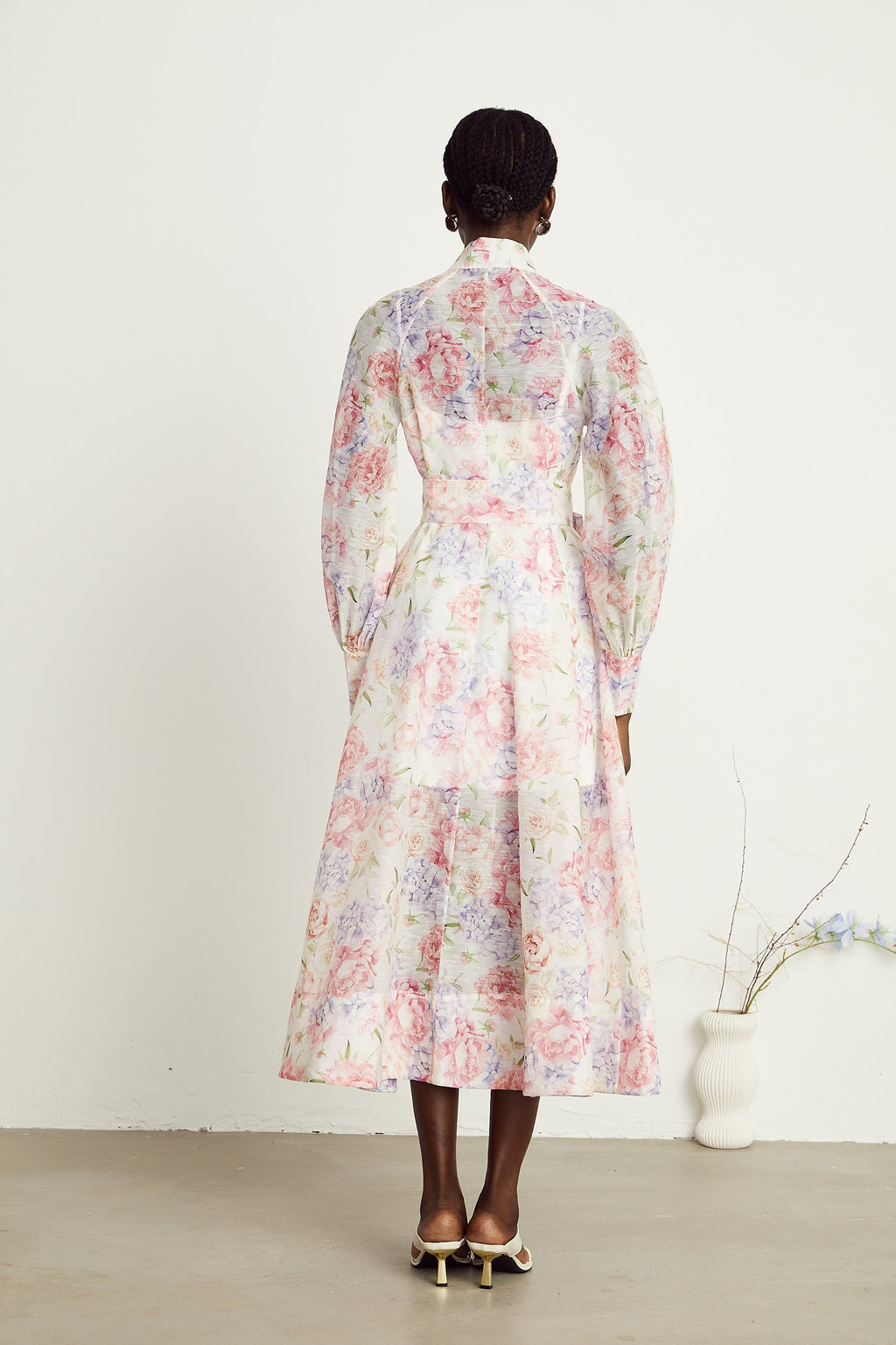 Éliane kloş midi elbise