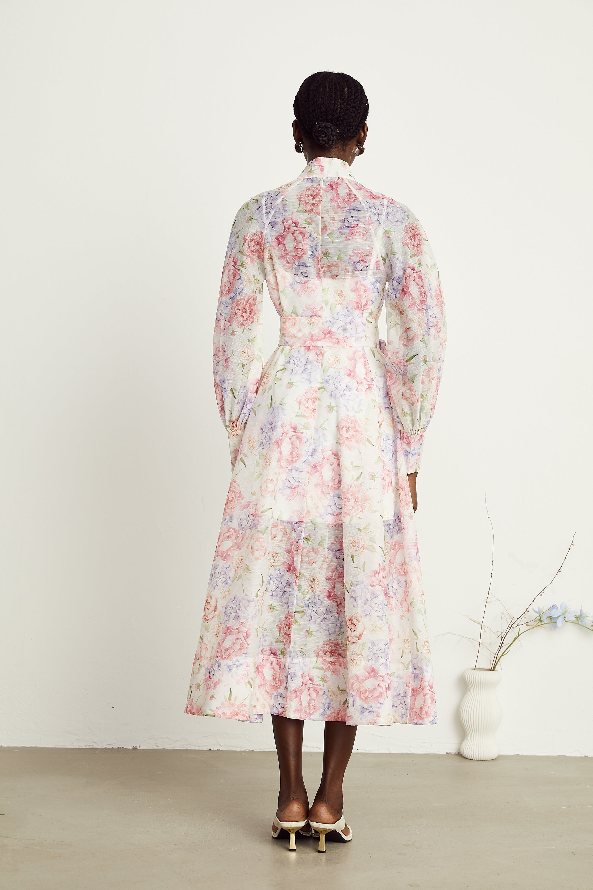 Éliane kloş midi elbise