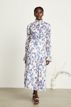 Ophélie pileli midi elbise