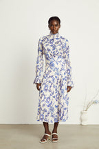 Ophélie pileli midi elbise