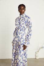 Ophélie pileli midi elbise