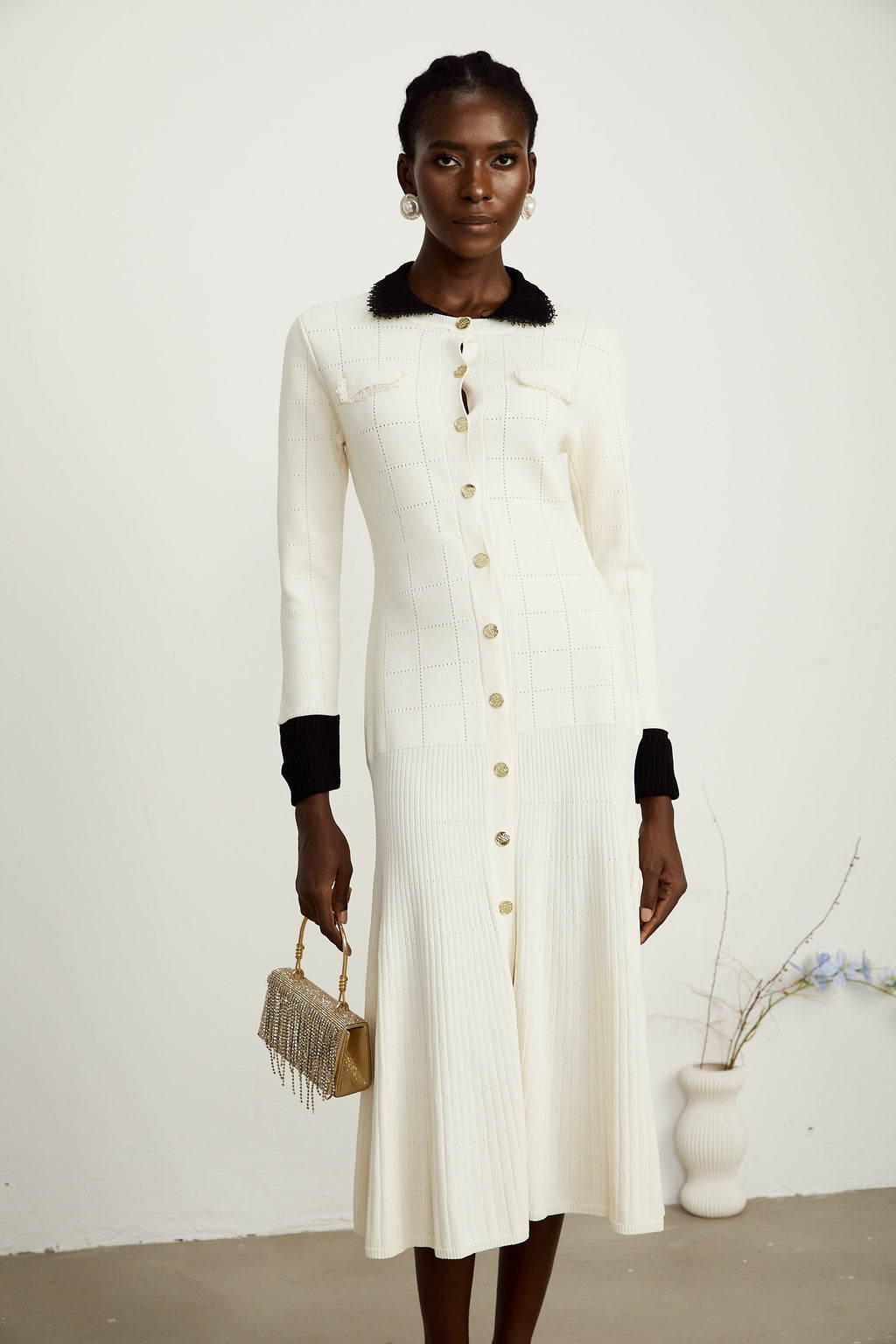 Cécilie midi elbise