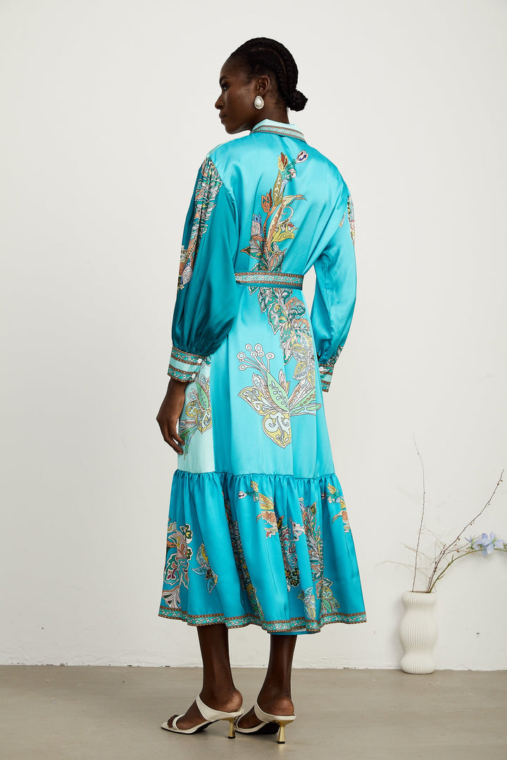 Dorothée paisley midi elbise