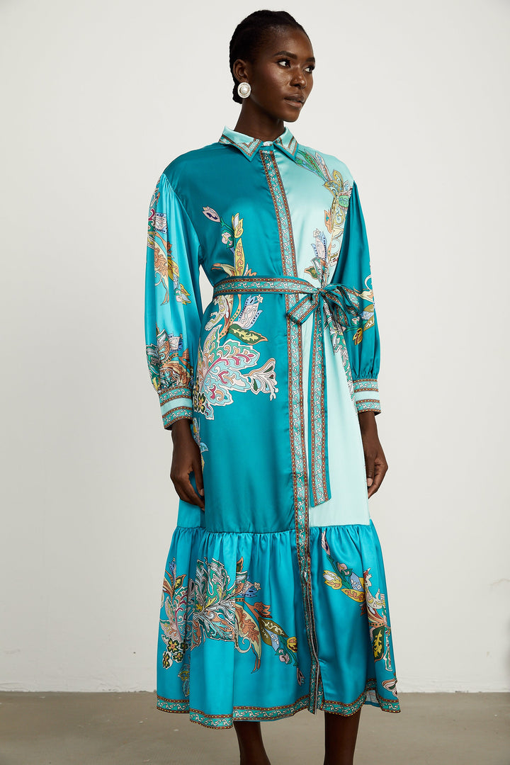 Dorothée paisley midi elbise