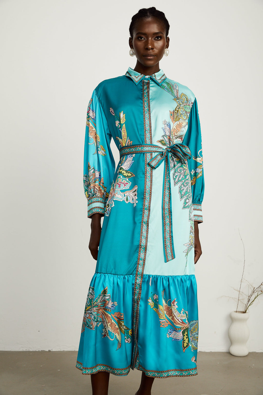 Dorothée paisley midi elbise