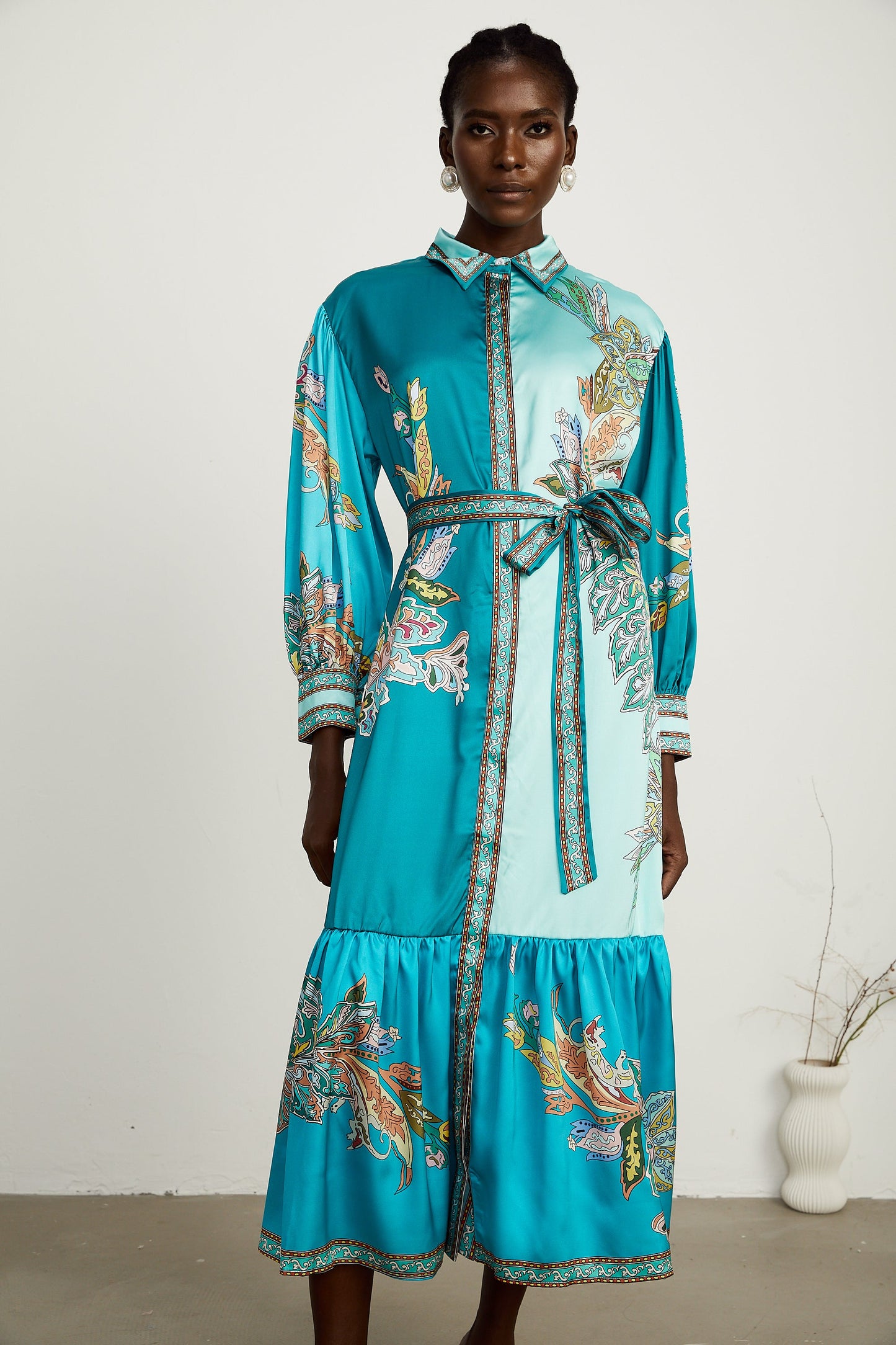 Dorothée paisley midi elbise