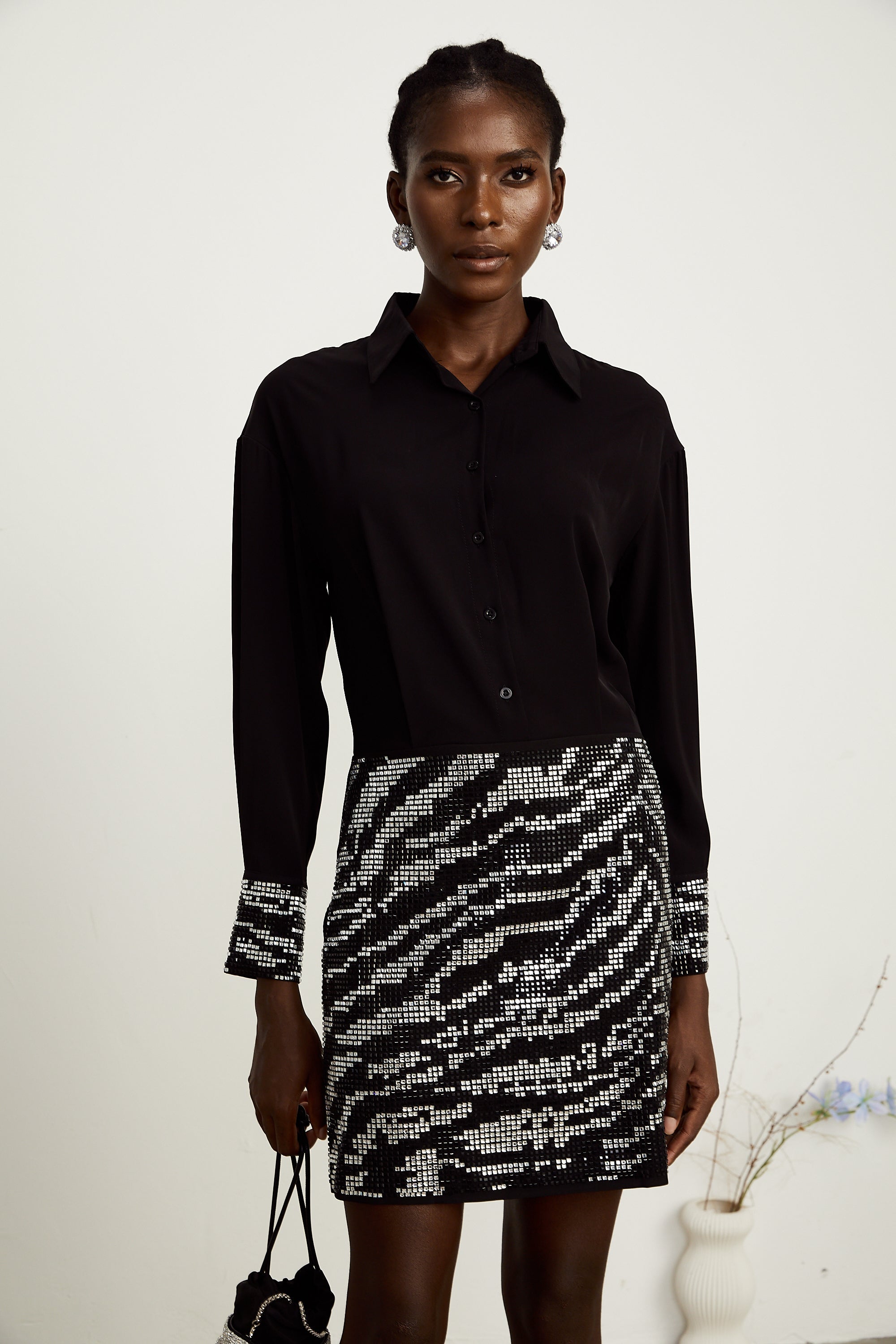 Colette saten mini elbise