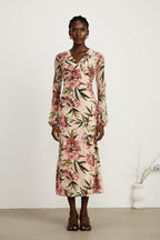 Hélène kloş midi elbise