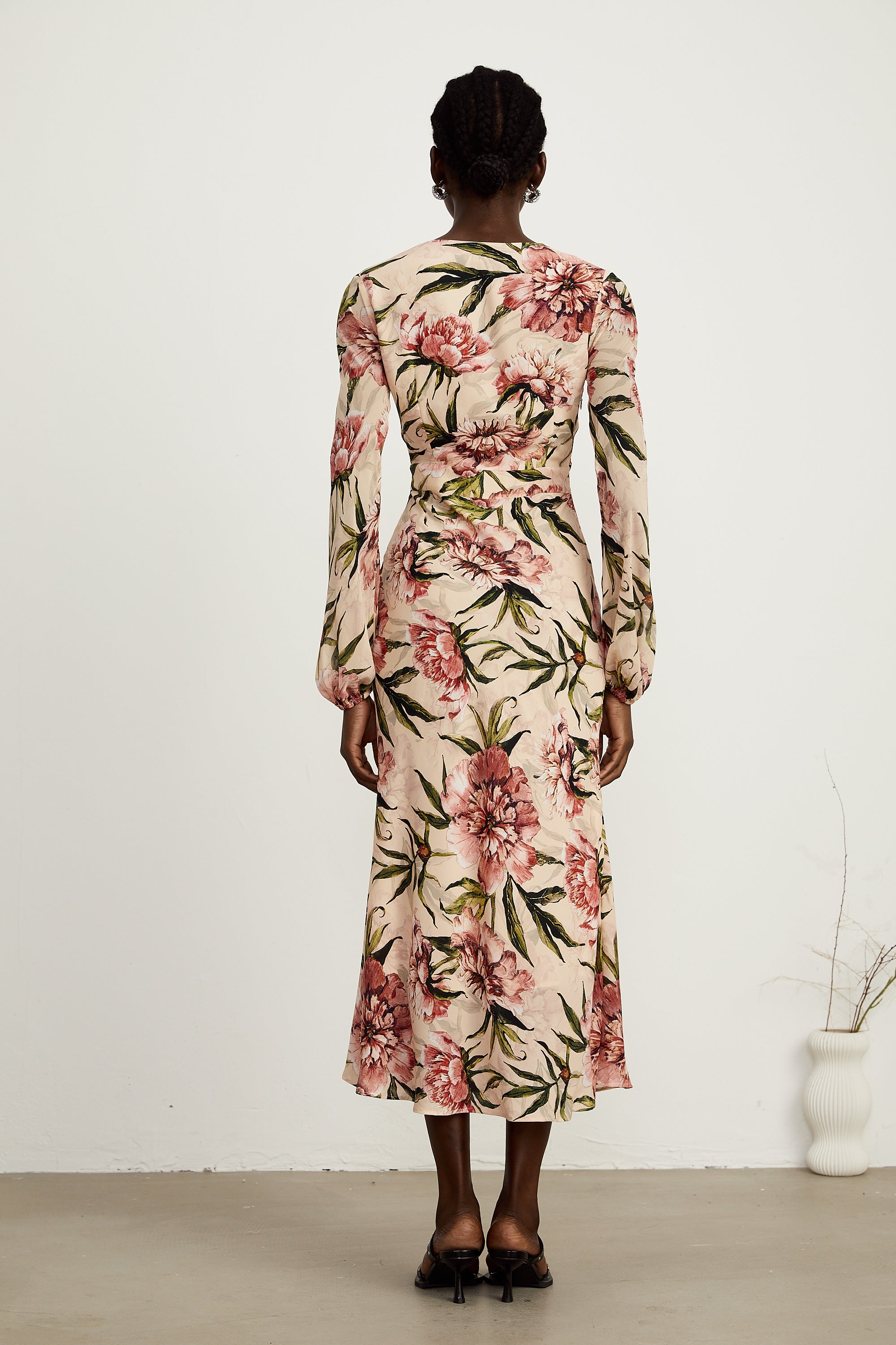 Hélène kloş midi elbise