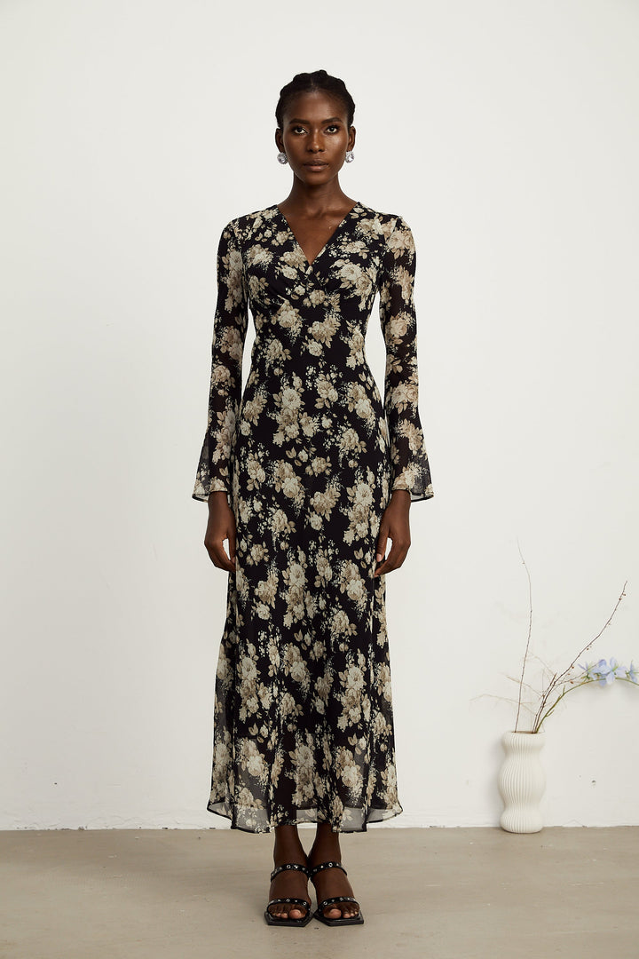 Hannah kloş midi elbise