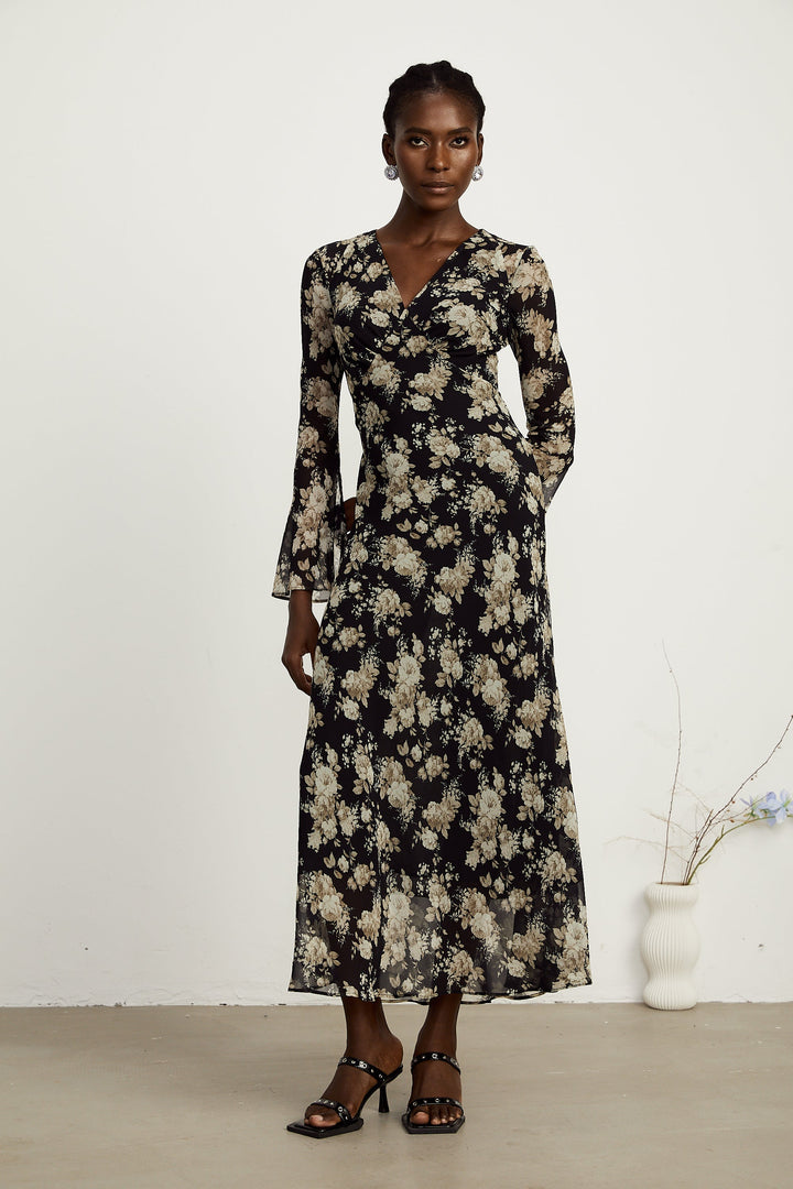 Hannah kloş midi elbise