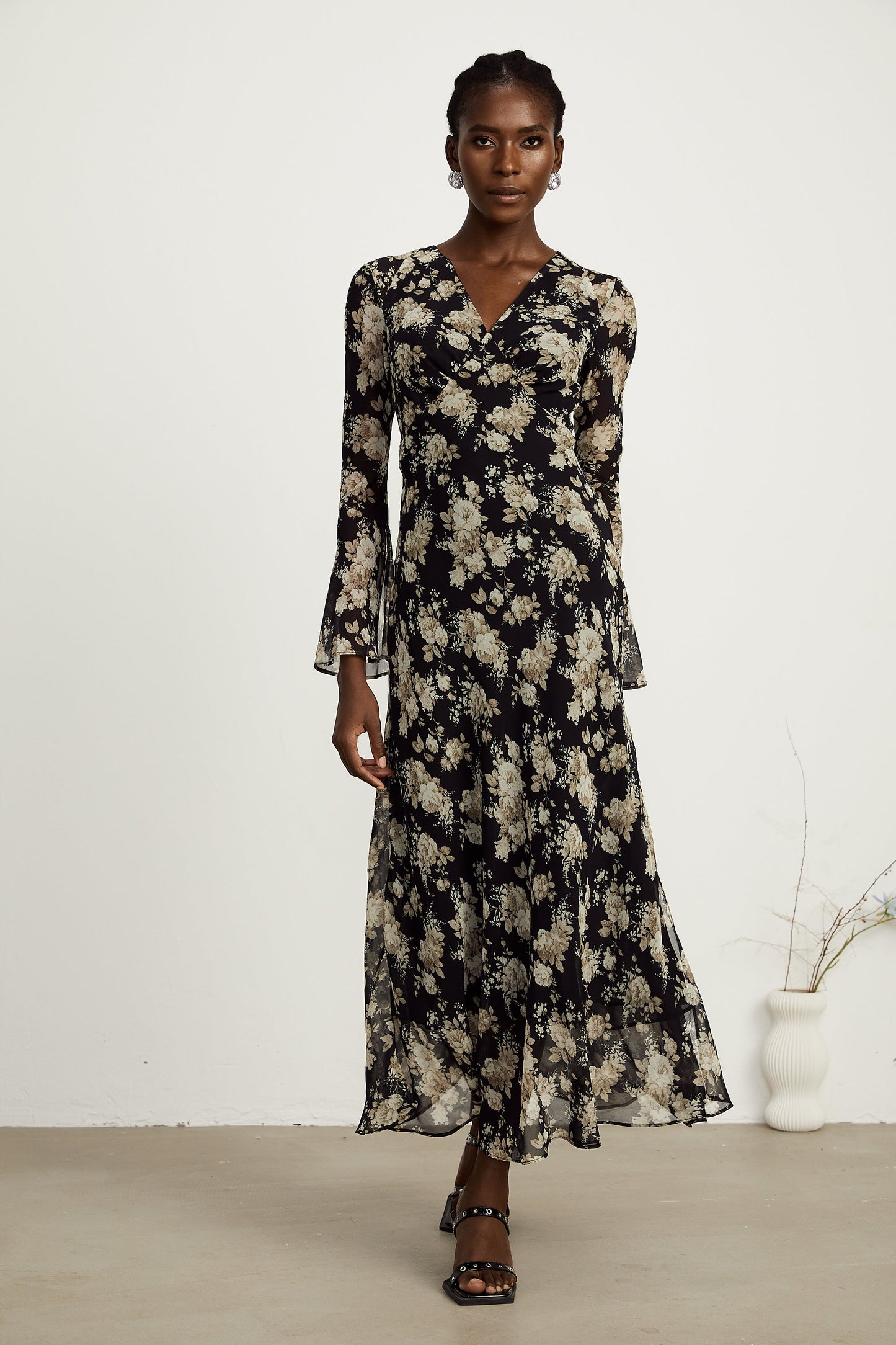 Hannah kloş midi elbise