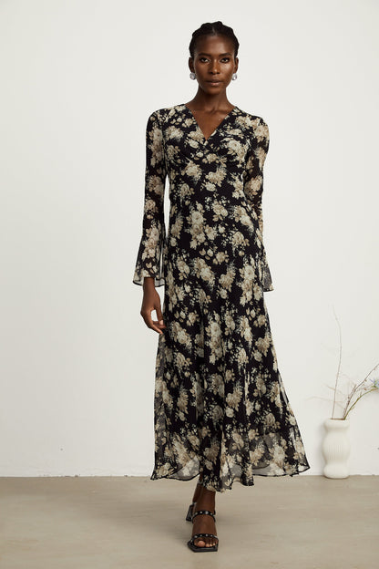 Hannah kloş midi elbise