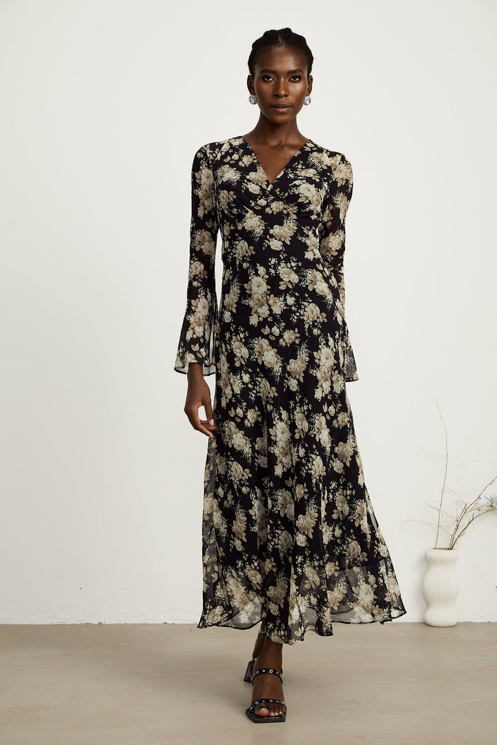 Hannah kloş midi elbise