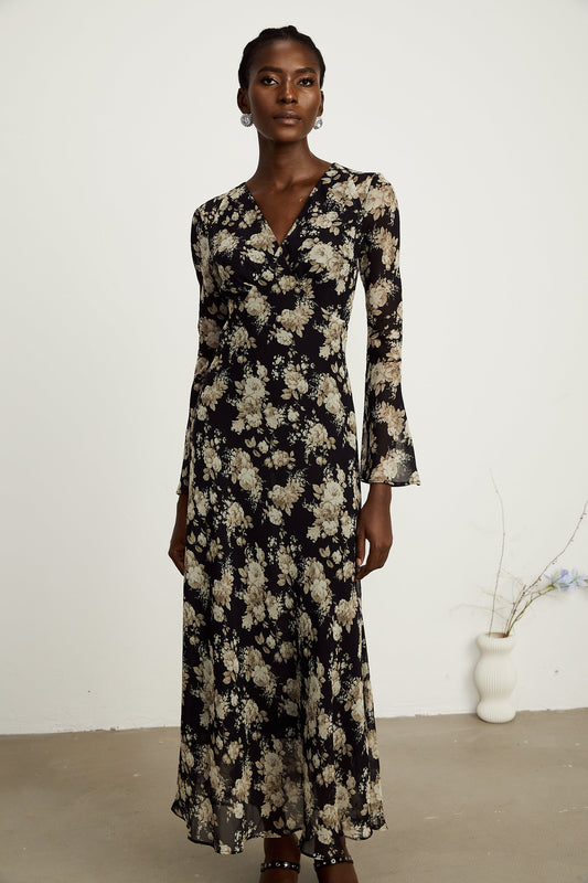 Hannah kloş midi elbise