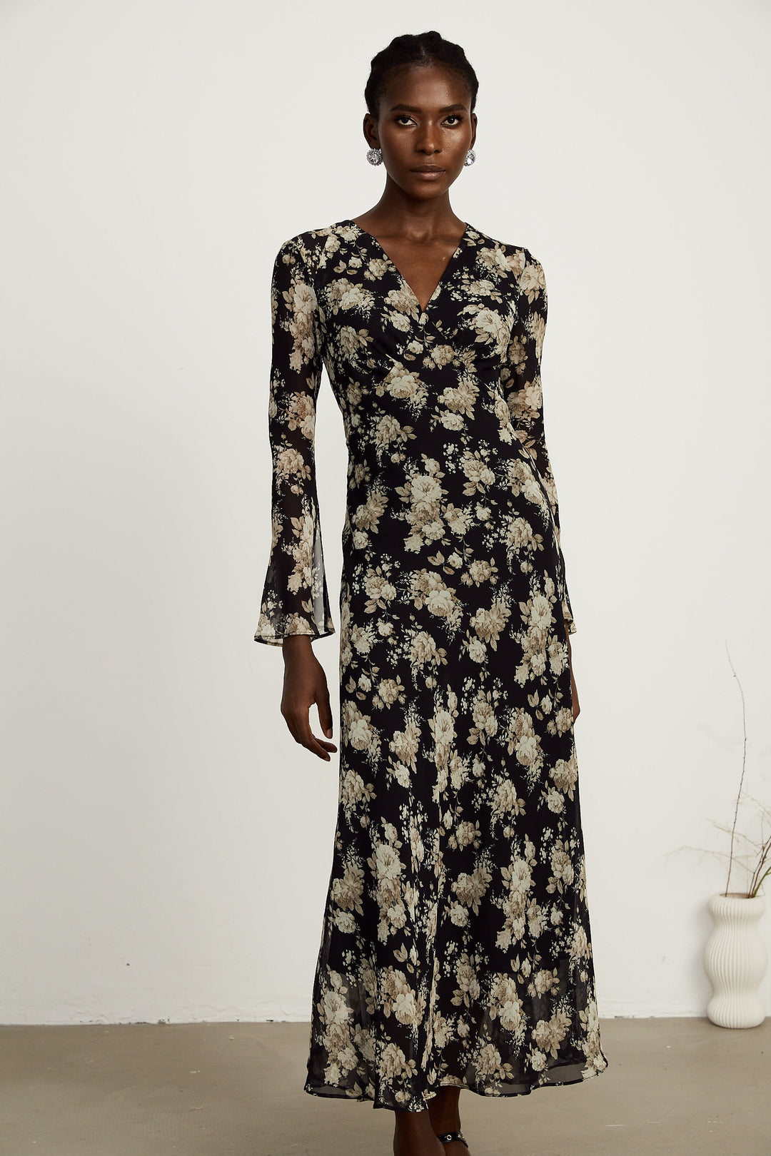 Hannah kloş midi elbise