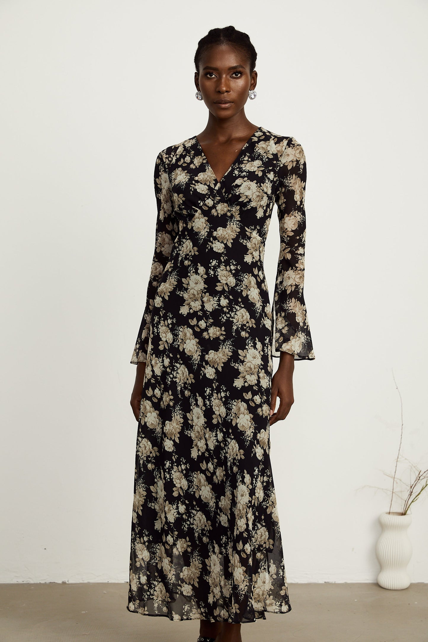 Hannah kloş midi elbise