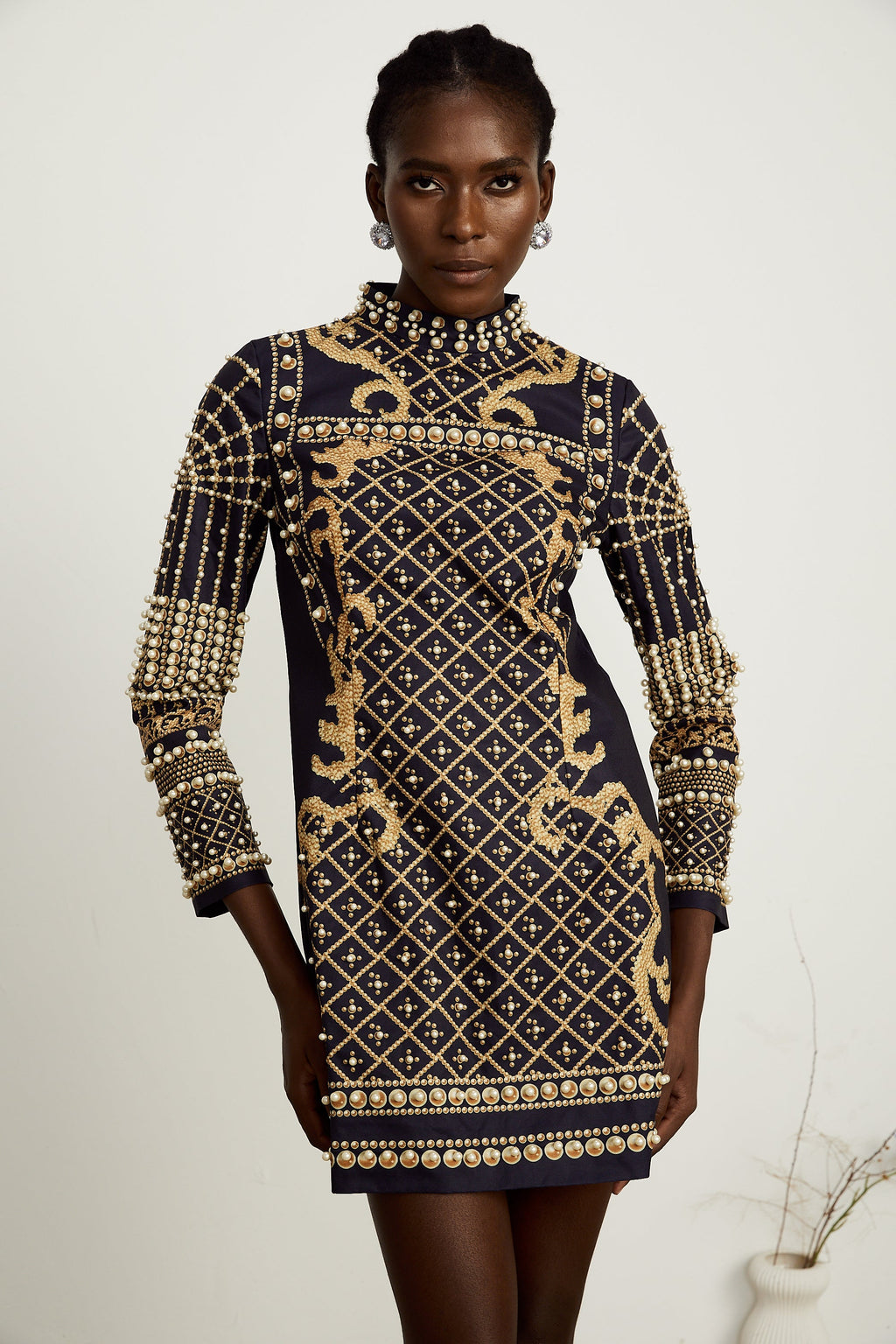 Ysabella suni inci mini elbise