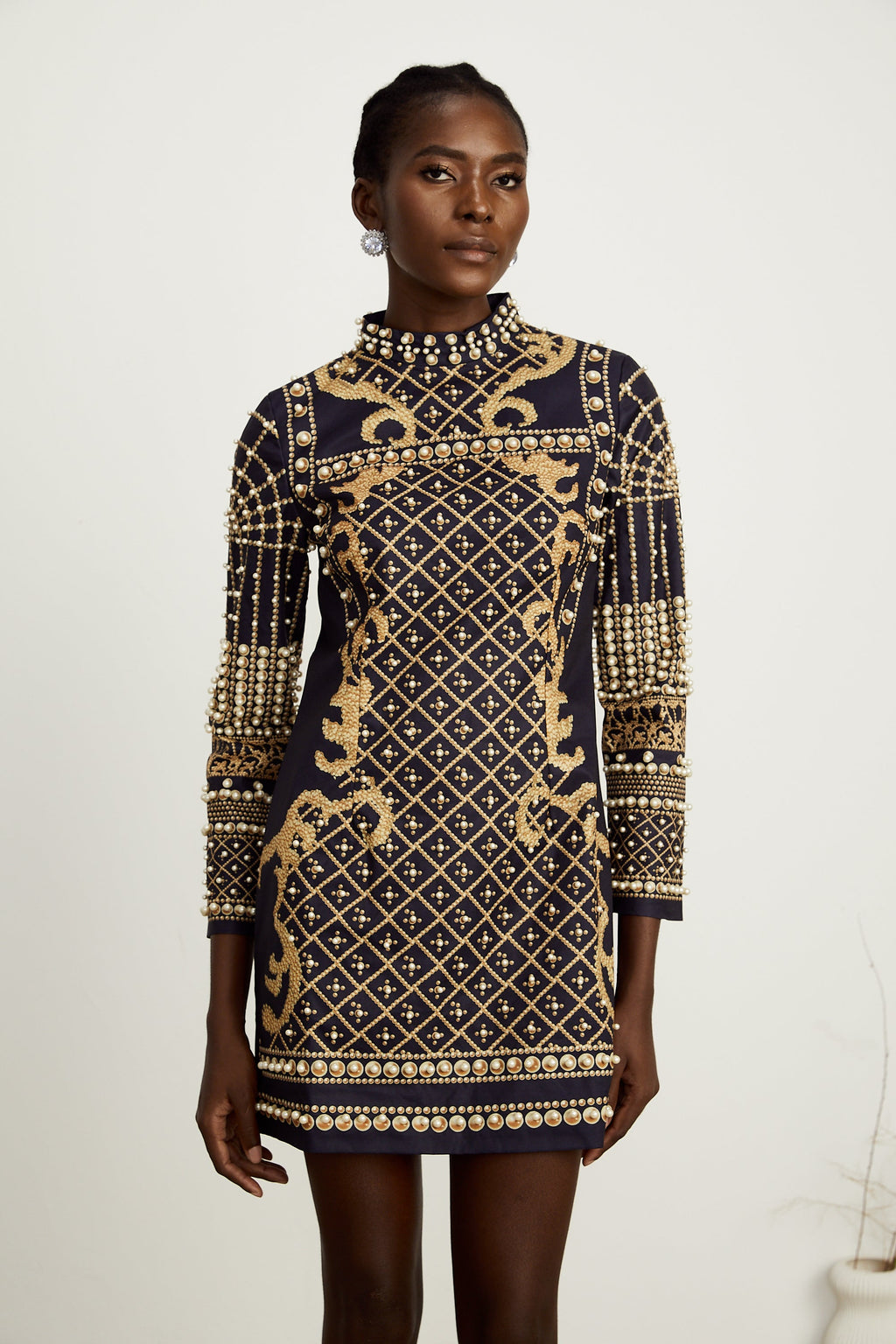 Ysabella suni inci mini elbise