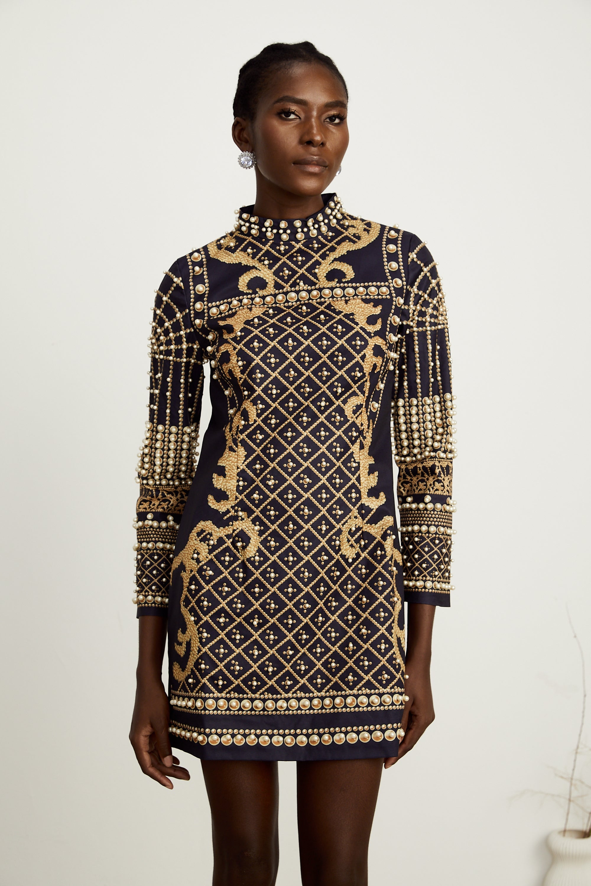 Ysabella suni inci mini elbise