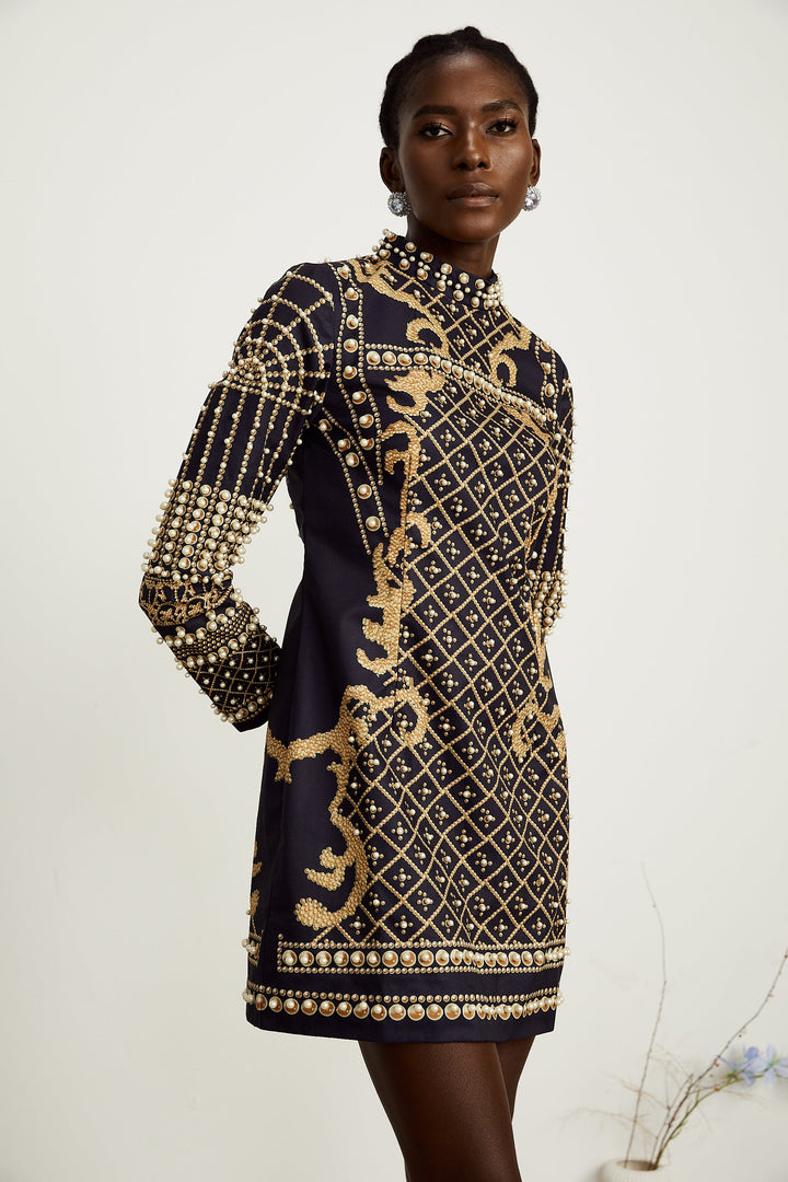 Ysabella suni inci mini elbise