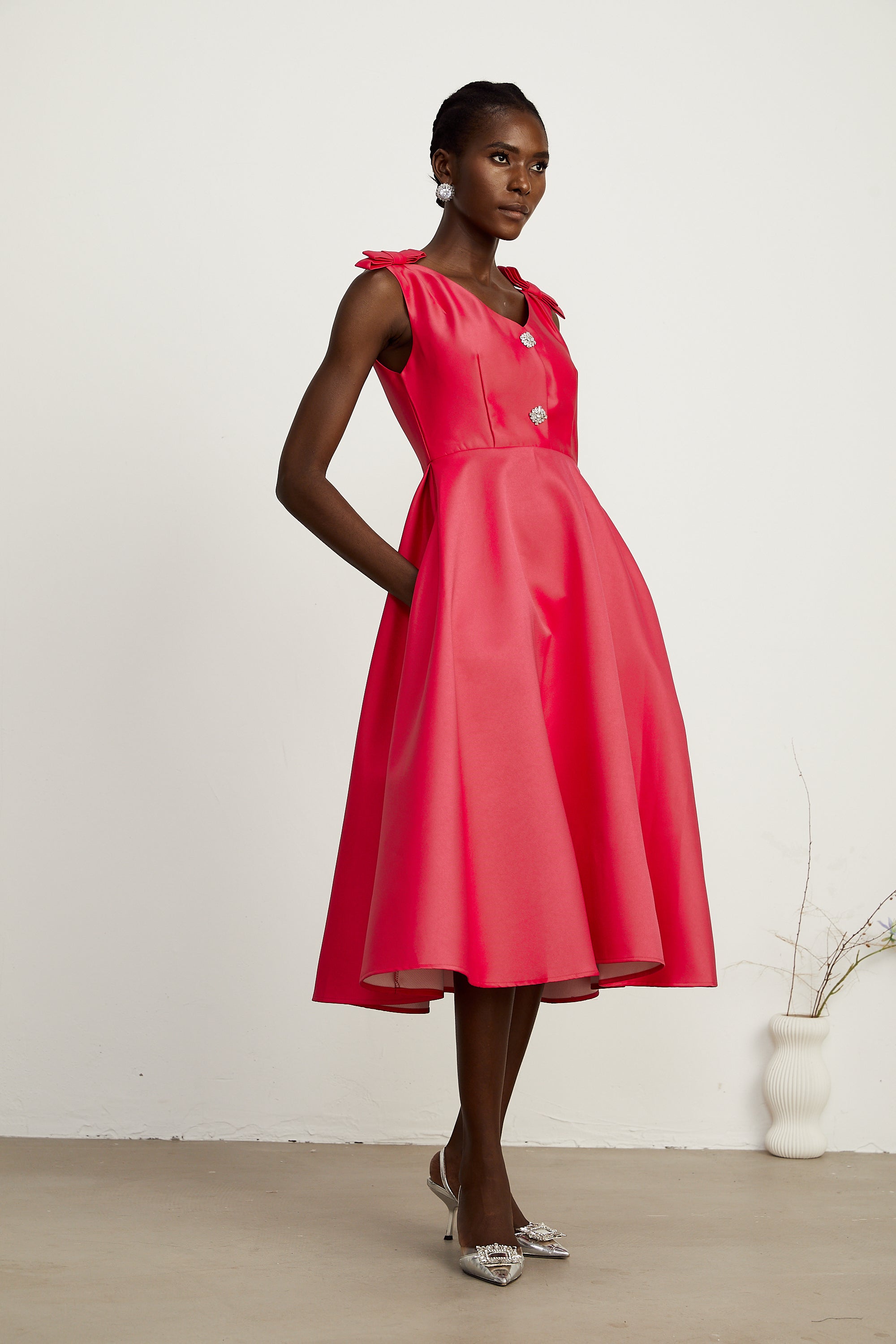 Eulalie detay midi elbise