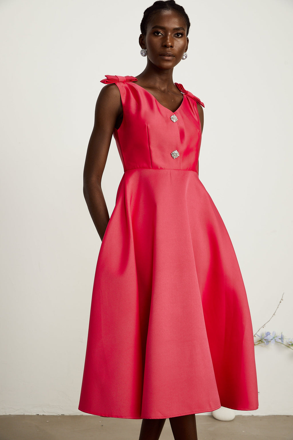 Eulalie detay midi elbise