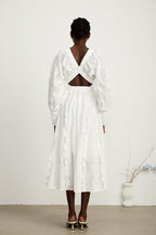 Caroline çiçek midi elbise