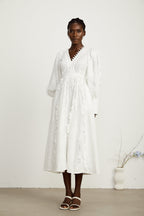 Caroline çiçek midi elbise