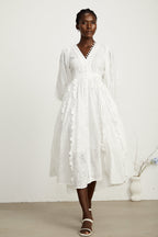 Caroline çiçek midi elbise