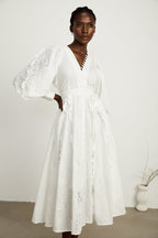 Caroline çiçek midi elbise