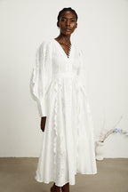 Caroline çiçek midi elbise