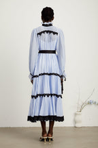 Marie kontrast midi elbise