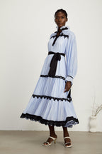 Marie kontrast midi elbise