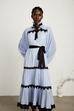 Marie kontrast midi elbise