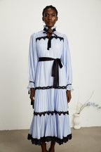 Marie kontrast midi elbise